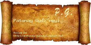 Patonay Gyöngyi névjegykártya