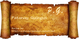 Patonay Gyöngyi névjegykártya