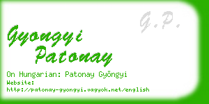 gyongyi patonay business card