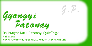 gyongyi patonay business card